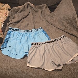 Under Armour Blue and Gray Women's Loose-Fit Shorts. 2 Pair